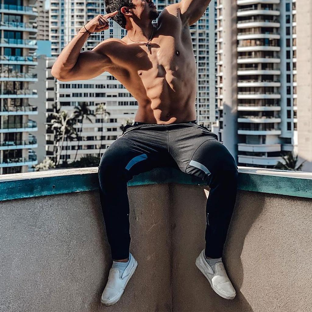 BROKIG Брюки-джоггеры для кунг-фу, тренировок в зале, фитнеса, силы, растяжки, облегающие, с деталями на молнии, размер мужской, брюки, спортивные штаны, тренировочные, дышащие, сетчатые, посадка,