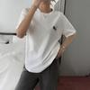 Модная уличная женская повседневная футболка в стиле отпуска однотонная с круглым вырезом и принтом с коротким рукавом для женщин