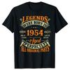 New Men 72th Birthday Tee Vintage Legends Born in 1954 72 Years Old T Shirt Oversize Printed Tee Shirt Casual Short Sleeve