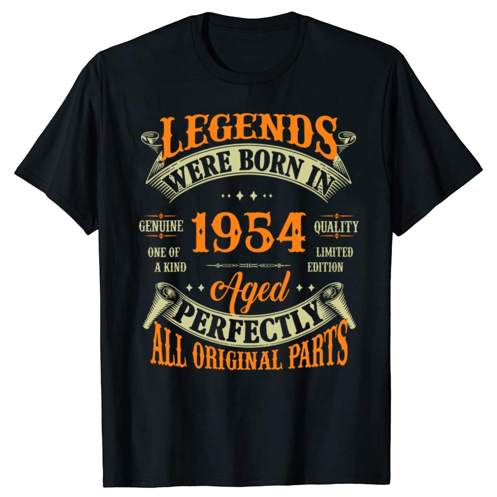New Men 72th Birthday Tee Vintage Legends Born in 1954 72 Years Old T Shirt Oversize Printed Tee Shirt Casual Short Sleeve