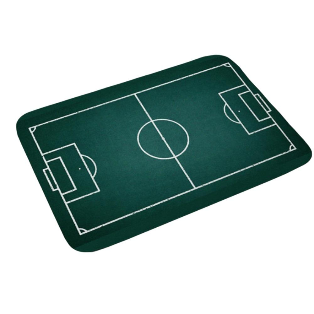Green Football Court Pattern Doormat Non-slip Small Rug Home Decor Bath Mat Bathroom