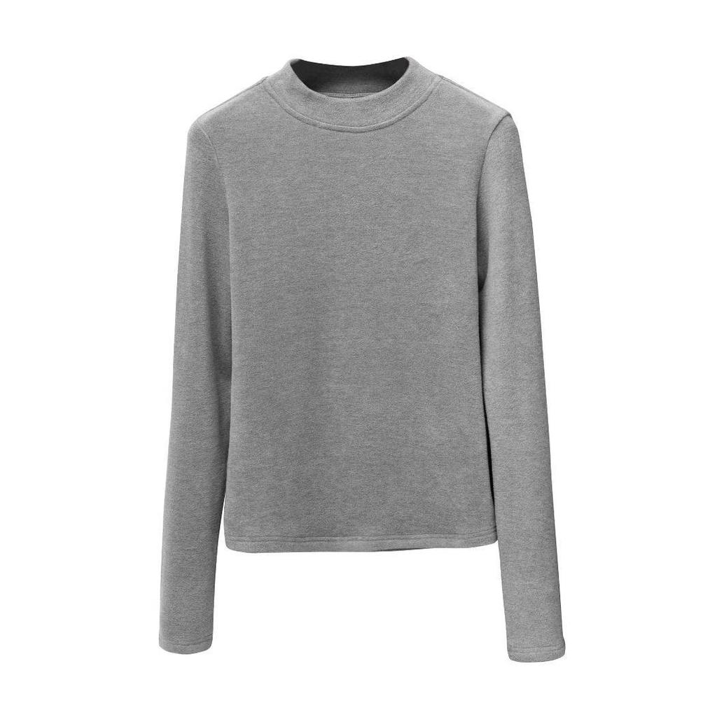 Женский двусторонний красный топ из немецкого бархата с полувысоким воротником и длинными рукавами — новинка осени/зимы 2024 г.