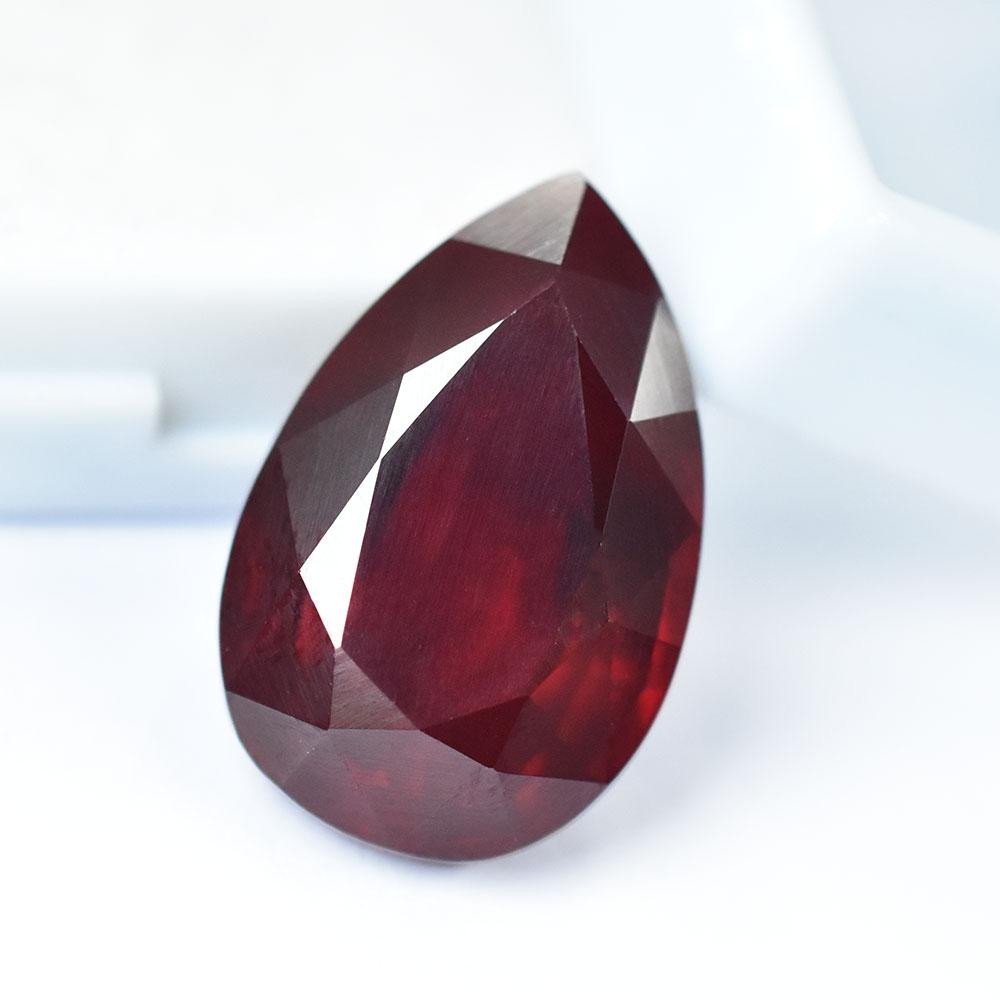 Natural Red Ruby Loose Gemstone 24.20 ct Pear Cut for Jewelry Making and Gem Collections