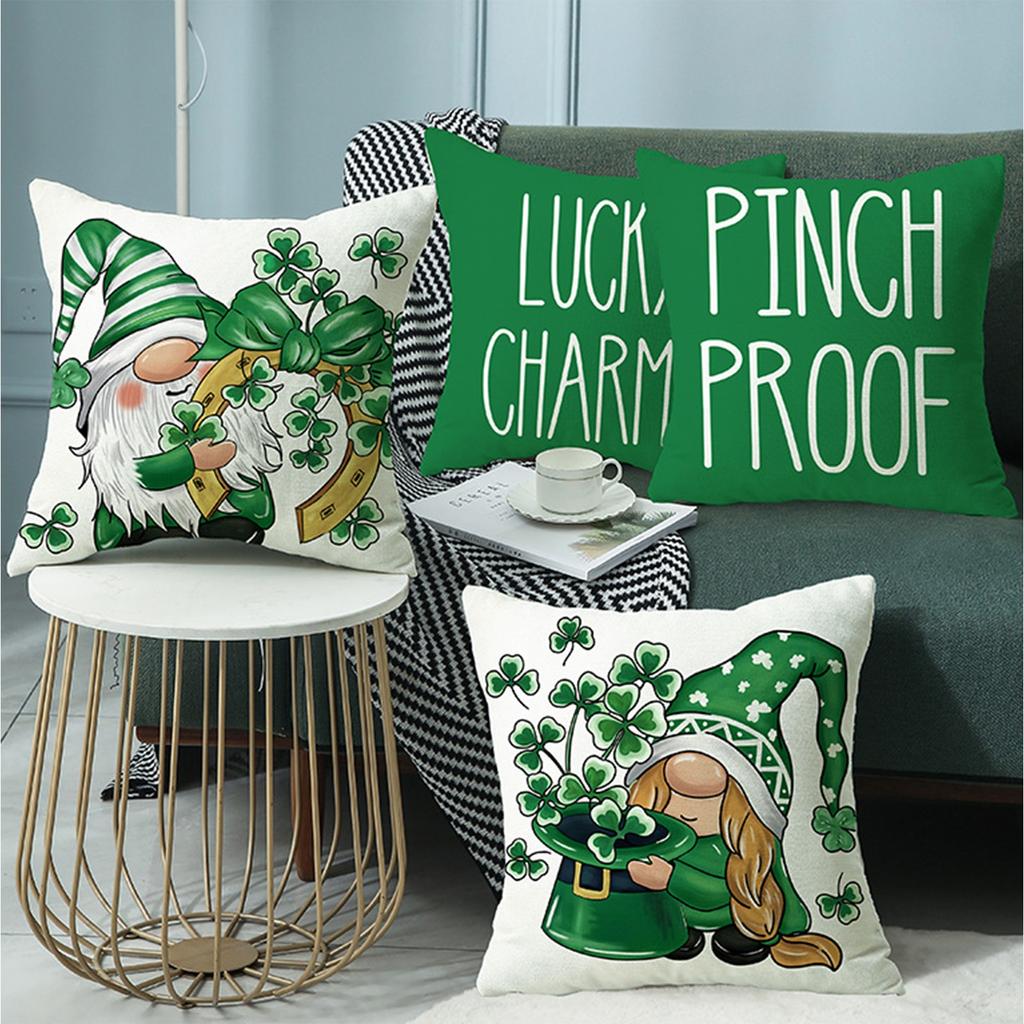 Улица. Подушка ко Дню Святого Патрика Зеленая наволочка для дивана с украшением на талию