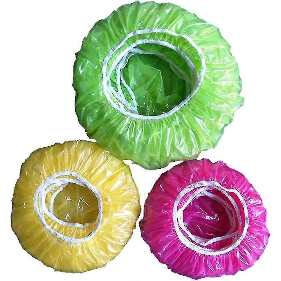 60pcs Bowls Cups Covers Food Cover Dust Cover Plastic Post Caps Waterproof Shower Cap For Vegetables Fresh Protection
