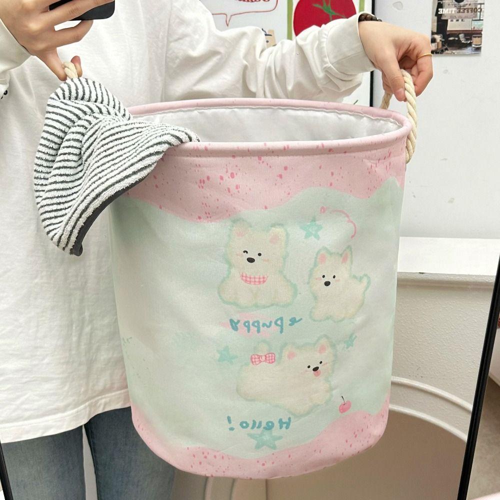 Foldable Toys Storage Basket Cartoon Dirty Clothes Basket Multi-Purpose Laundry Hamper  Kids Room