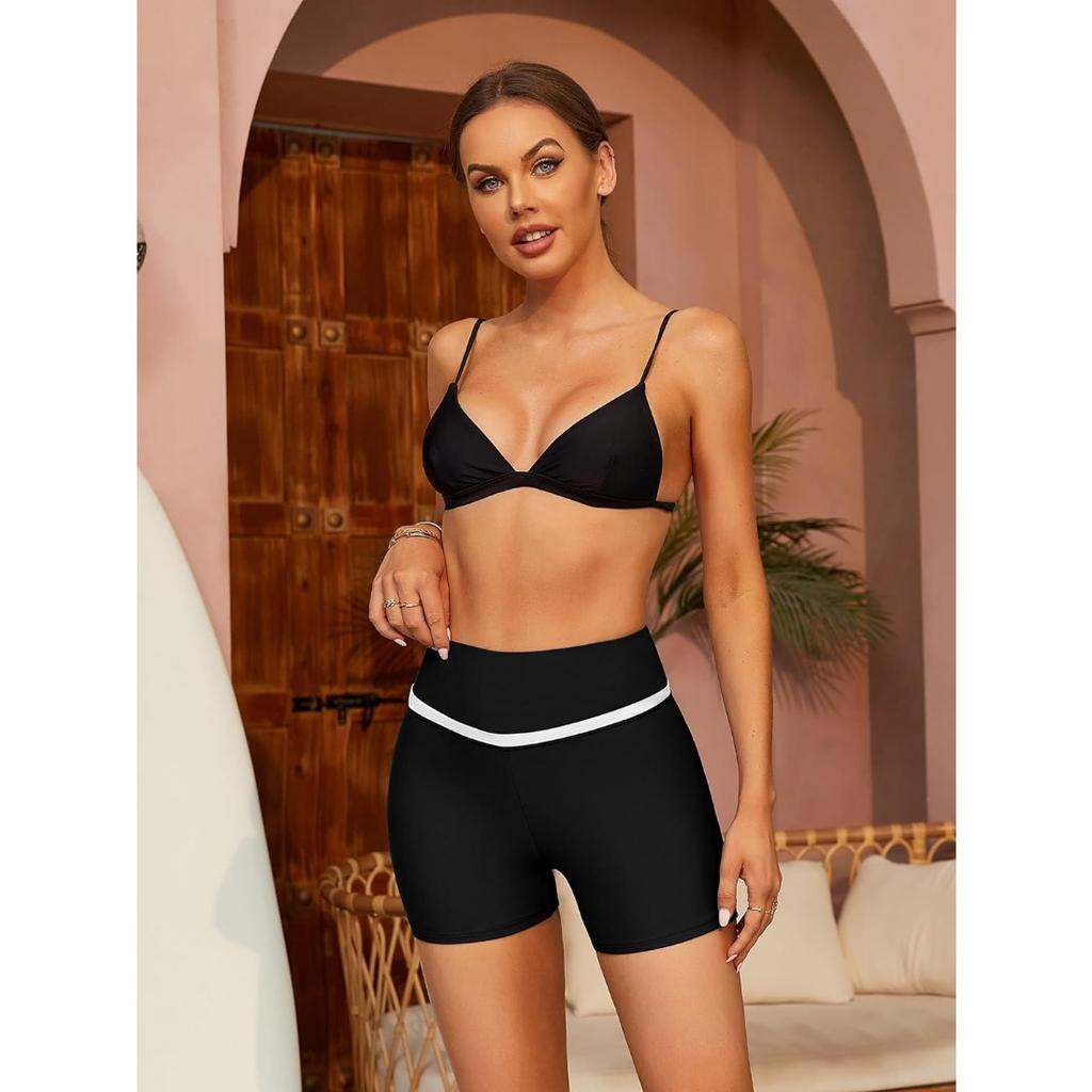 CHARMLEAKS Женские шорты для плавания. Шорты для плавания с высокой талией и карманами. Низ танкини.