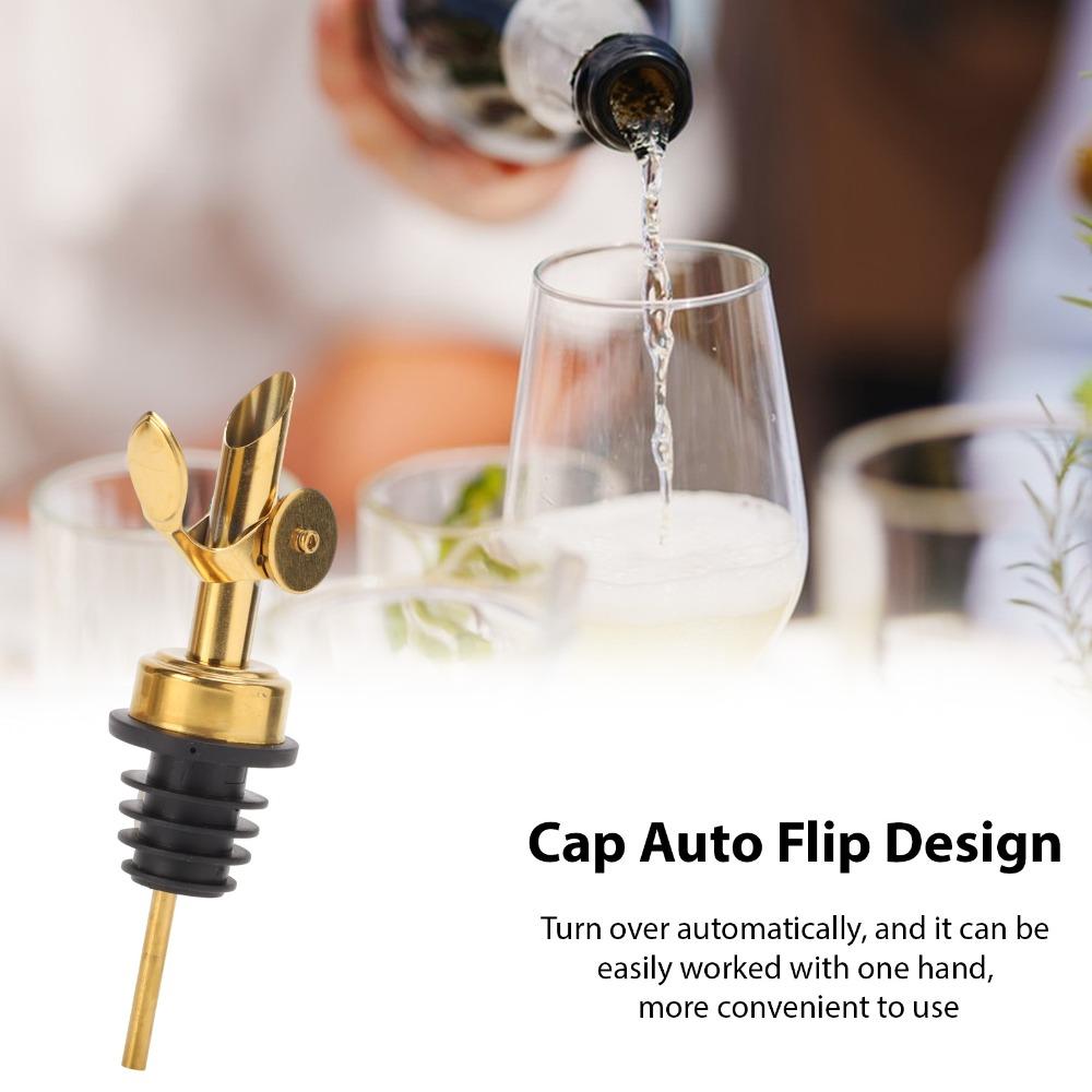 6PCS 1.18×1.18×4.72in Olive Oil Dispenser 3/4" Bottle Mouth Auto Flip Pourer Restaurant Use