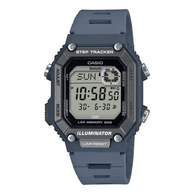 WS-B1000-2AV Мужские цифровые часы с Mobile Link, Bluetooth, шагомером, темно-сине-серые, импортные