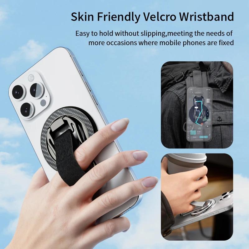 2025 New Strong Magnetic Phone Holder for Magsafe 360 Degree Rotation Double Magnet Finger Ring Stand for iPhone 14 15 16 Xiaomi