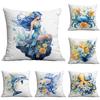 Новая бархатная наволочка с животными, цифровая печать, морская жизнь, подушка