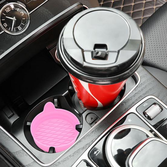 Car Cup Coaster Silicone Non-Slip Water Cup Mat with Finger Groove Design Washable Car