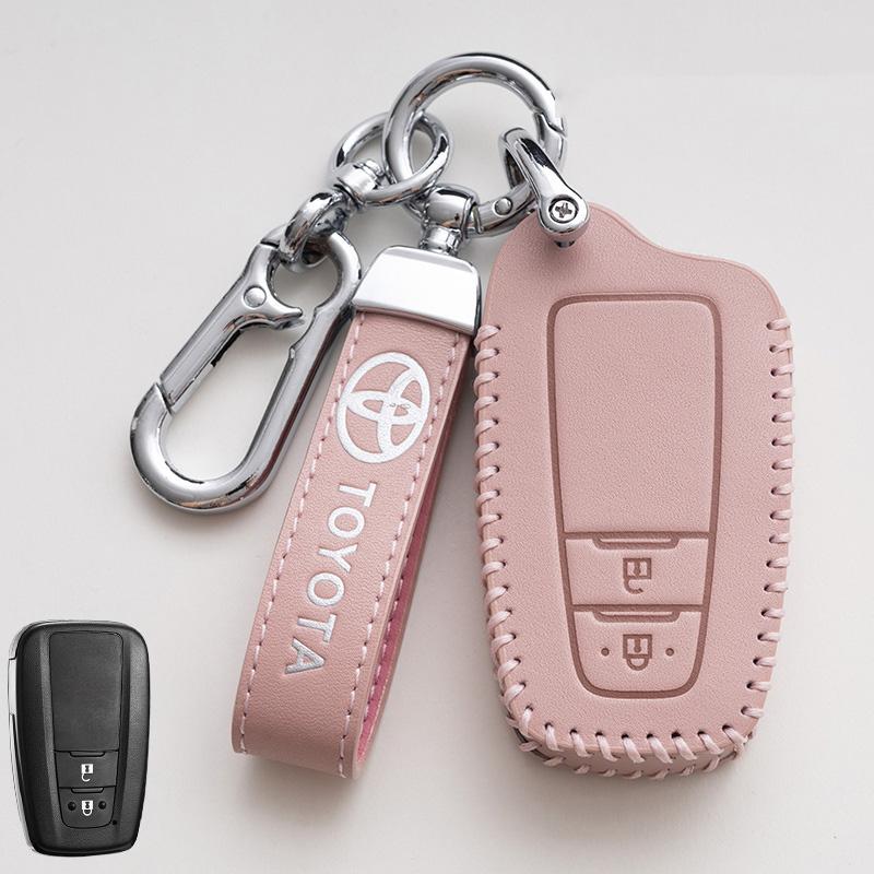 Leather Car Smart Remote Key Case Cover Holder Shell Fob For Toyota Corolla Prius Camry CHR C-HR RAV4 Altis Land Cruiser Prado