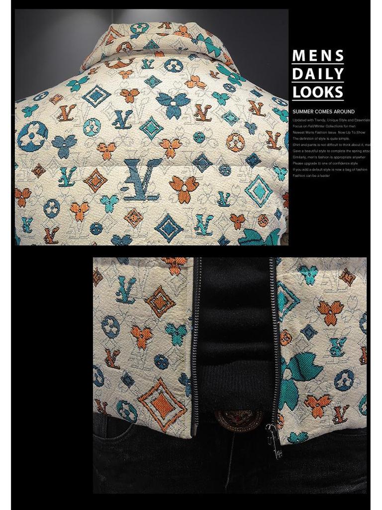 Мужская высококачественная жакардовая куртка с 90% пуха - Осенне-зимняя коллекция 2025