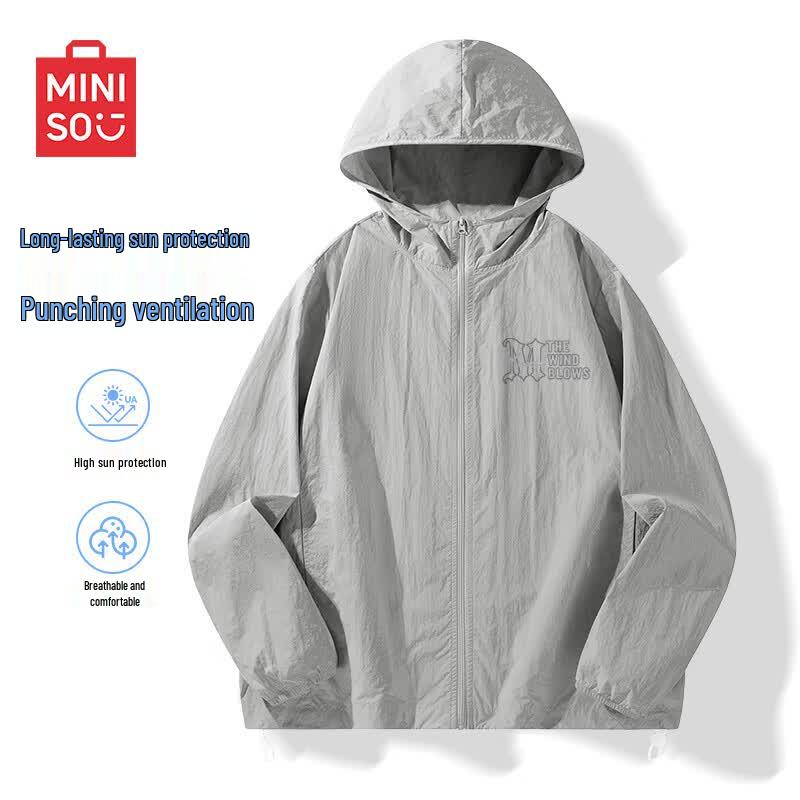 MINISO Мужская легкая куртка с капюшоном для защиты от солнца