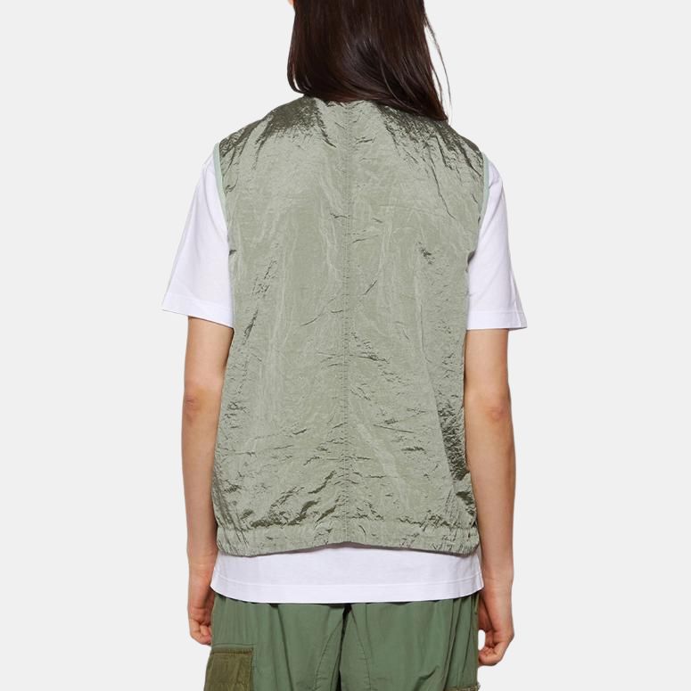 Stone Island SS23 Solid Color Large Pocket Zipper Vest Unisex Vests Green 7815G0619-V0055