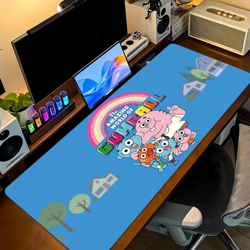 The Gumball Chronicles Large Gaming Table Cushion Non-slip Laptop Tablet Big Mousepad XXL Mat Mini PC Playmat With Lock edge