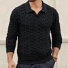 Мужские вязаные топы с лацканами, длинным рукавом, однотонные свитера, узор «косы», зимние, толстые, теплые пуловеры