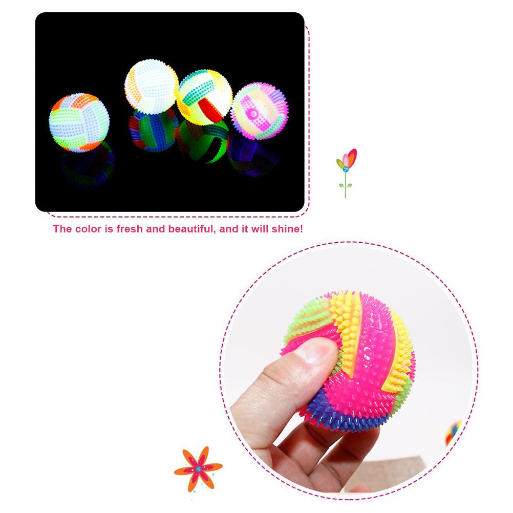 5 Pcs Flashing Jumping Balls Bouncy Stress Ball Toys Soft Spike Light Up Bouncy Balls Fitness