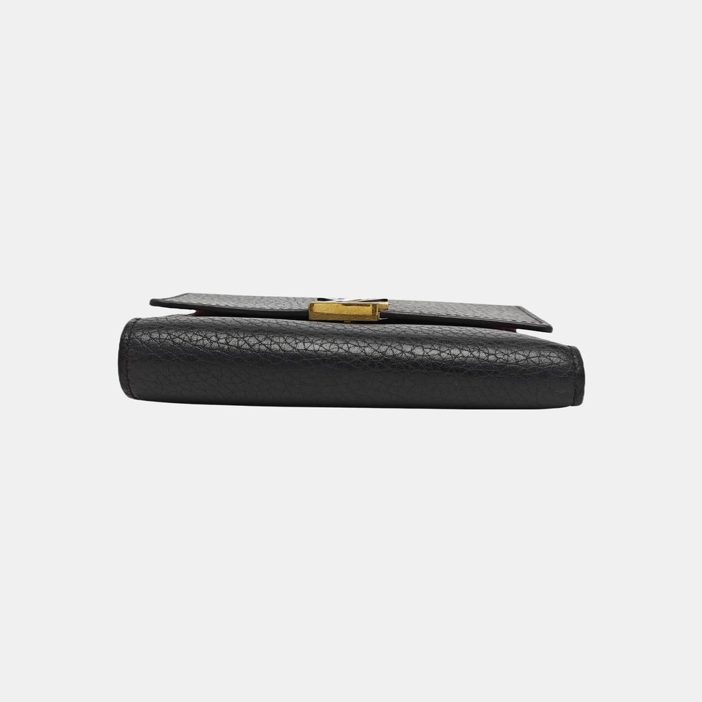 [Pre-Owned] Louis Vuitton Capucines Compact Wallet 'Black Taurillon Leather' - Good #1T15QW5