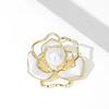 Women Brooch Camellia Faux Pearl Anti-slip Wear-resistant High-end Coat Collar Hat Scarf Decoration Clothes Pin Garment Jewelry