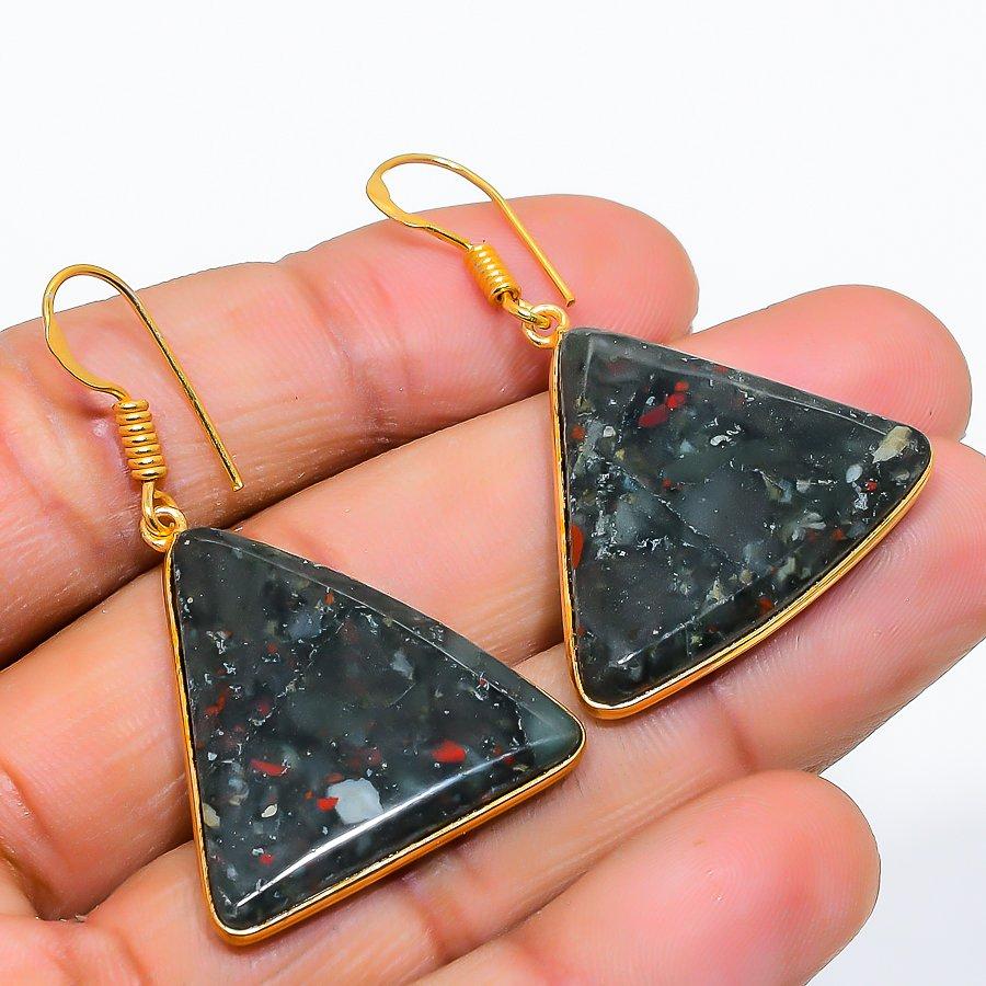 Boulder Opal Gemstone 925 Solid Sterling Silver Jewelry Earring 1.77" GK-5660