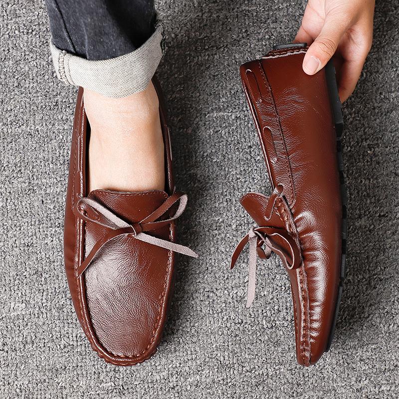 Fashion Brand Leather Mens Shoes Breathable Driving Shoes Designer Outdoor Men Loafers Flats Casual Office Business Low Shoes