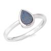 Handmade Silver Ring 'Meghan' Silvery Blue Opal (rhodium) - 9x6mm