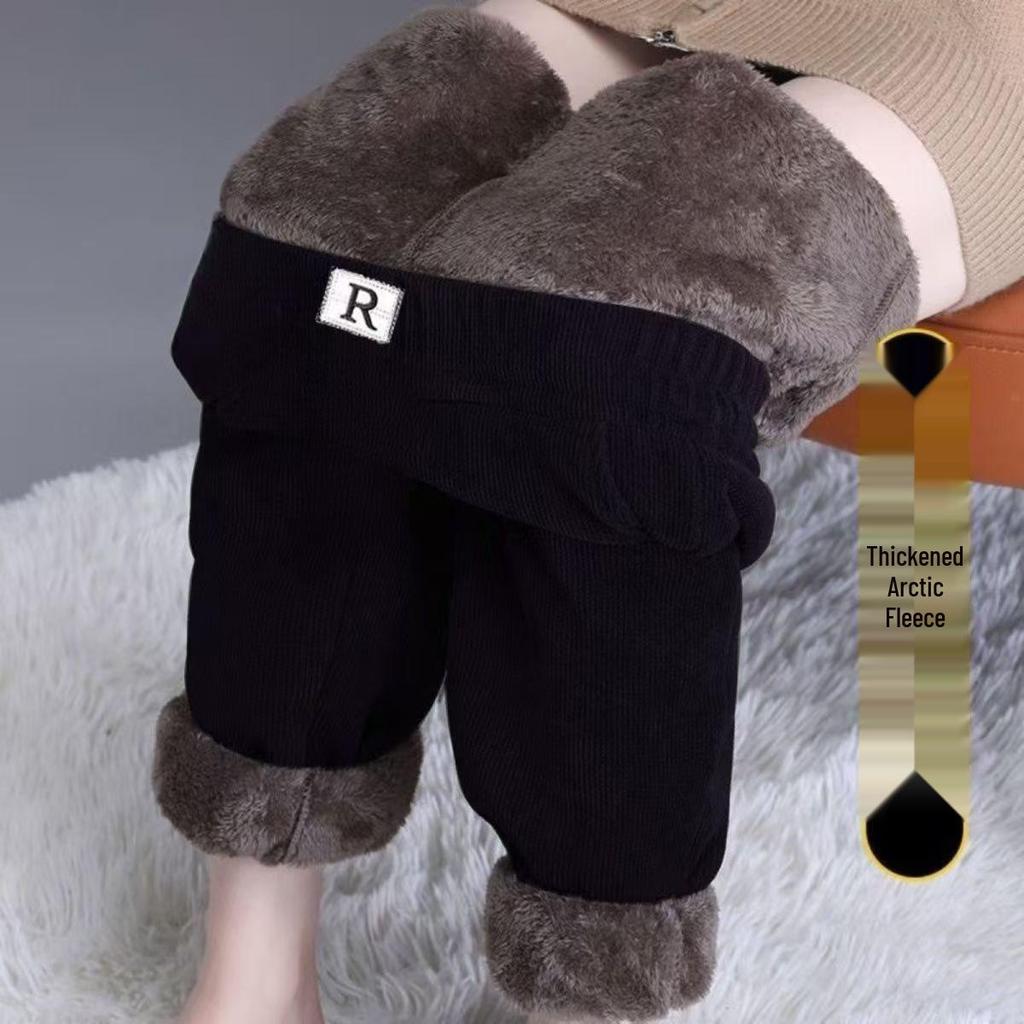 Женские гаремные брюки на флисовой подкладке из шенилла, утолщенные, больших размеров, повседневные, прямого кроя.