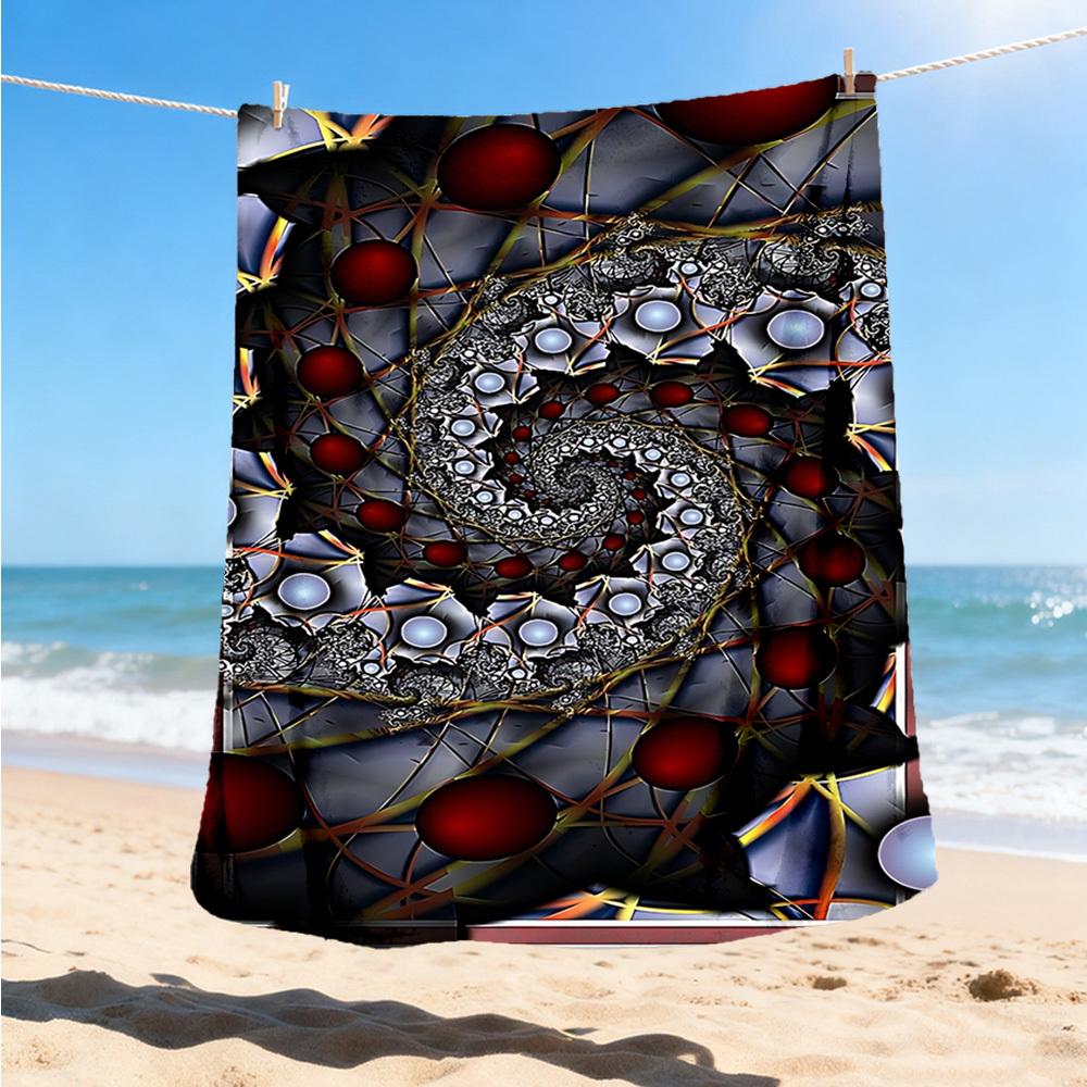 1pc Abstract Artwork Print Outdoor Blanket, Lightweight Polyester,
