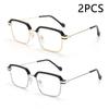 2PCS New Box Metal Presbyopia Glasses Anti Blue Light Hd Reading Presbyopia Glasses Portable Fashion Glasses 52062