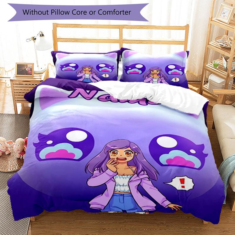 3pcs Custom Name Aphmau Bedding Set Duvet Cover Closure Includes 1 Duvet Cover & 2 Pillowcases, Soft and Comfortable for All Seasons.