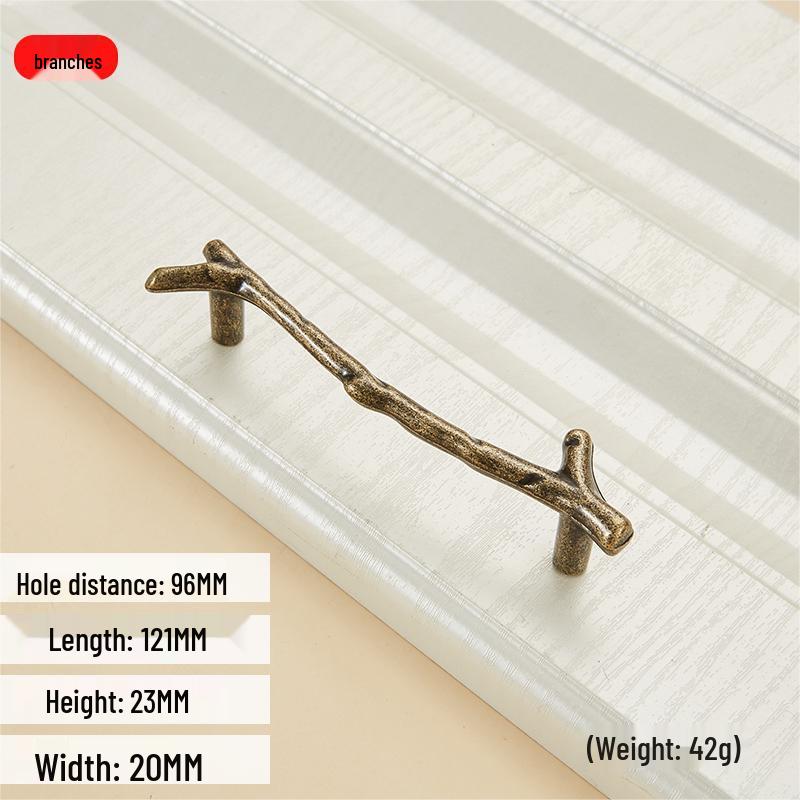 European Retro Black Branch Handle for Modern Kitchen or Wardrobe