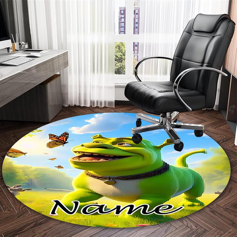 Customizable S-Shrek3 Round Non-Slip Carpet - Ideal for Garden, Picnic, Office, Perfect for Decoration, Suitable For All Seasons