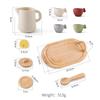 Детский кухонный игровой набор Деревянный набор кофеварки Имитация набора для приготовления печенья Ролевая игра Обучающая игрушка Блок Обучающая игрушка Подарок