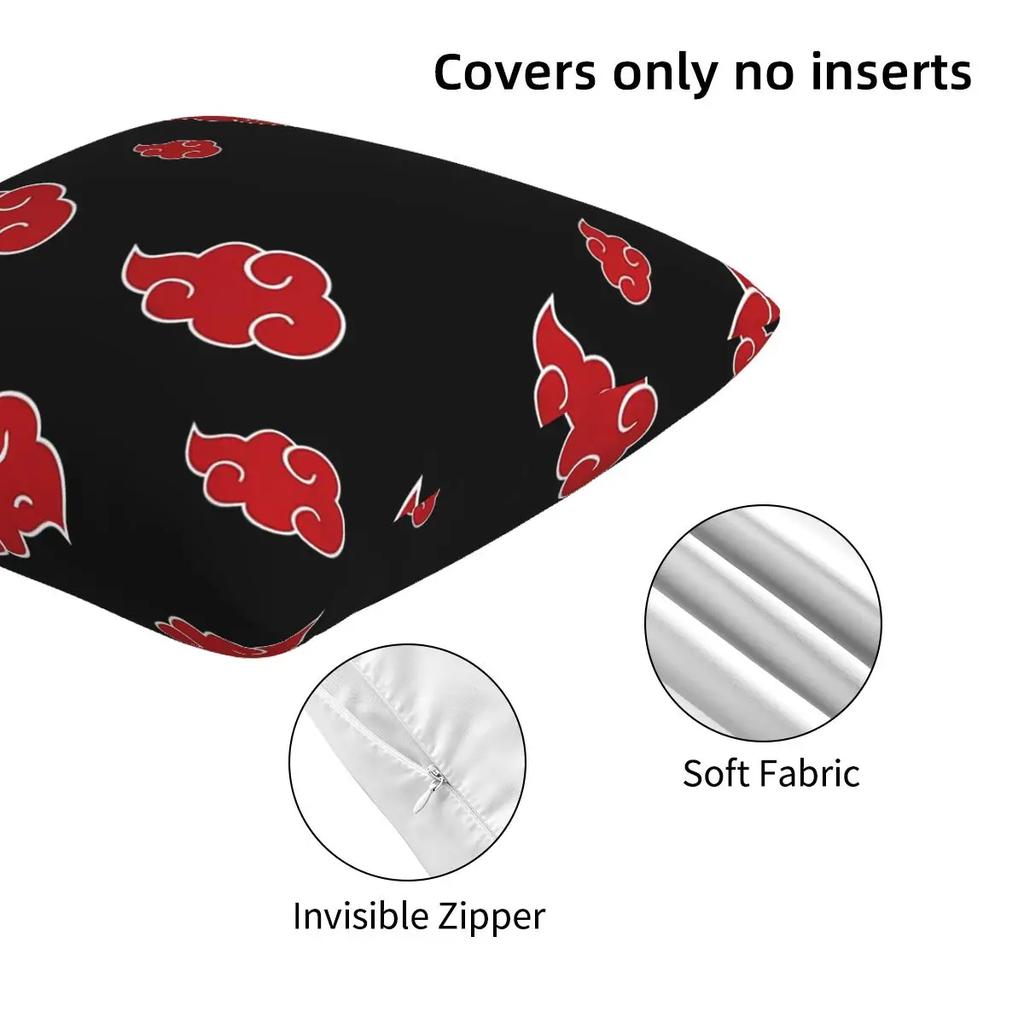 Black And Red Cloud 2 Pcs Square Pillowcase Pillow Cover Cushion Zip Decorative Comfort Throw Pillow For Home Car