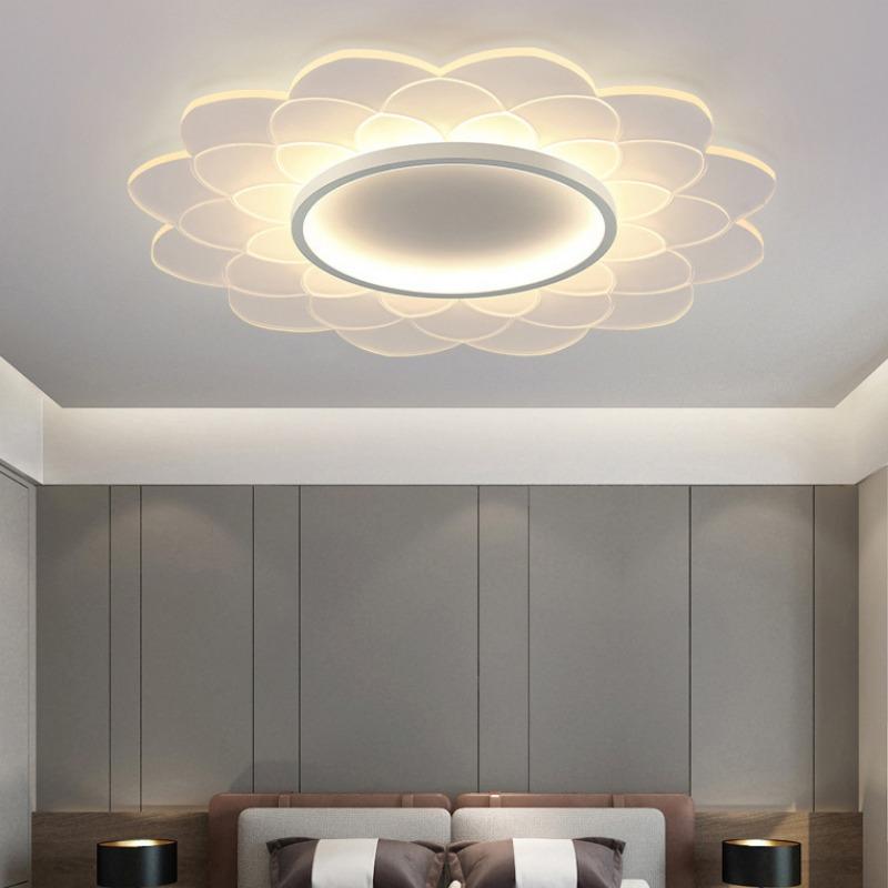 Современные простые светодиодные креативные цветочные светильники для комнаты, теплые романтические круглые лампы и фонари для столовой