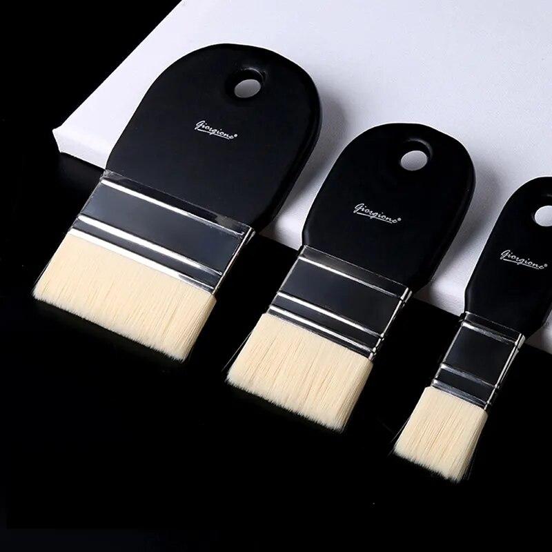 Универсальная кисть с жесткой щетиной для гуаши, акварели, масла и акрила с эргономичной ручкой