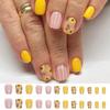 Новые длинные балетные накладные ногти французские полное покрытие накладные ногти съемные подсолнухи пресс на ногти DIY