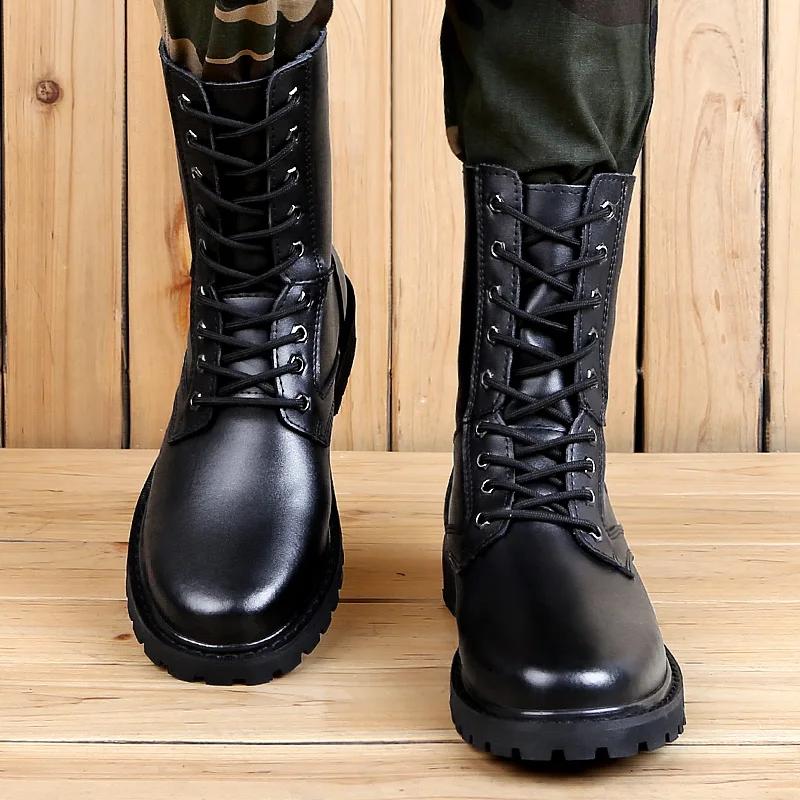 FashionLuxury High Top Mens Ankle Boots Fashion Натуральная кожаная обувь Высококачественные мотоциклетные ботинки на шнуровке Мягкие теплые плюшевые меховые ботинки