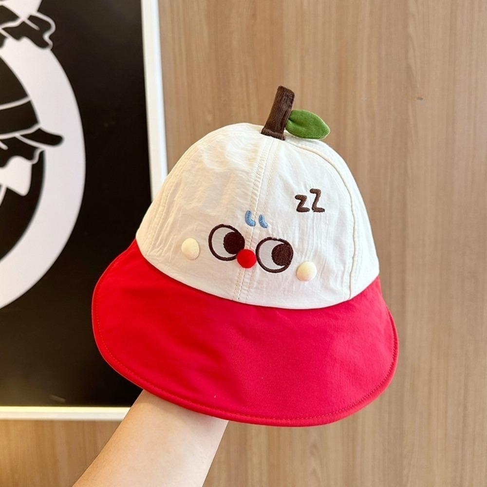 Embroidery Korean Style Cap Shading Hat Children's Bucket Hat Breathable Summer Kid Sunhat  Boy