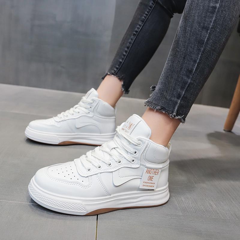 Мода 2024 Осень Новая мода Высокие кроссовки Обувь для женщин Прогулки Повседневная спортивная обувь