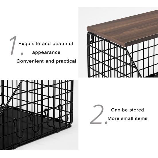 1 комплект корзины для хранения фруктов, утолщенный металл, складная с верхней полкой и крючками, настенная столешница, кухонный органайзер для овощей, держатель для специй