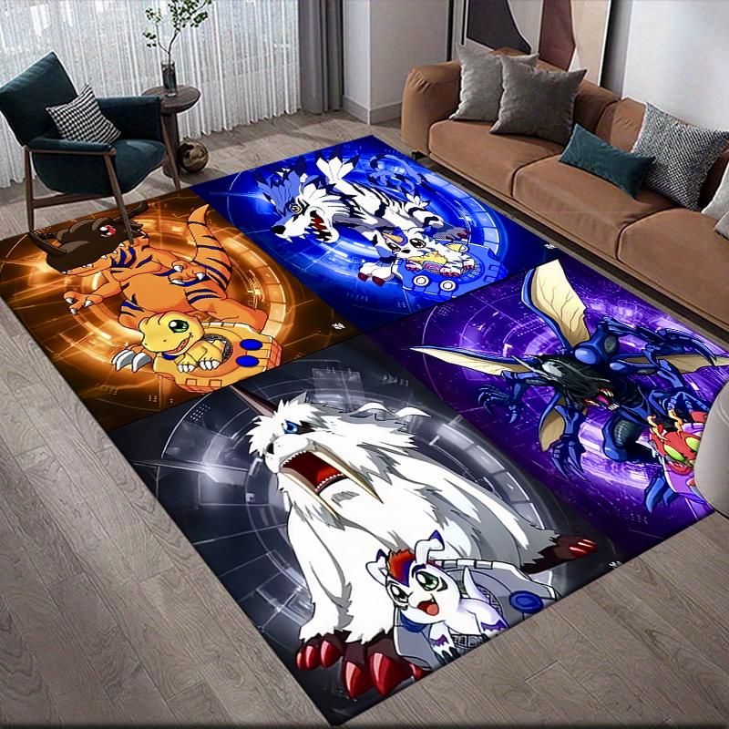Digimon Friendship Theme Area Rug, Digimon Fan Cozy Carpet, Great Gift.chl