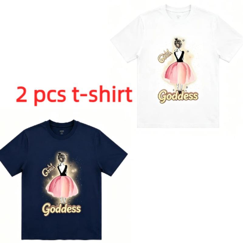 Dreamy Girl Print Women's T-Shirts Summer Fashion Street Outdoor Casual T-shirt Tops for Men's and Women's Tees Top