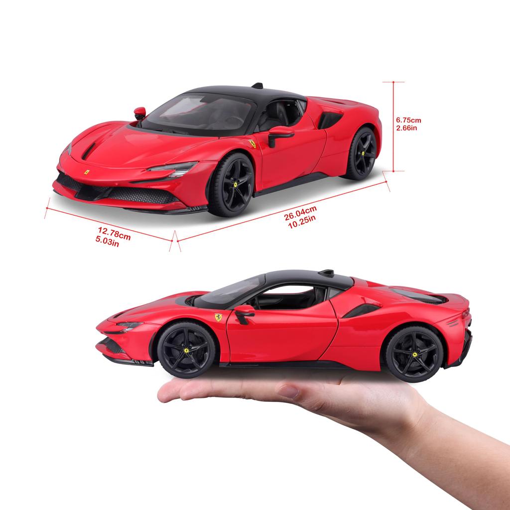 Bburago Ferrari SF90 Stradale Bburago Ferrari SF90 Stradale гоночный спортивный автомобиль литой автомобиль модель мини-автомобиля 1/18 1/18