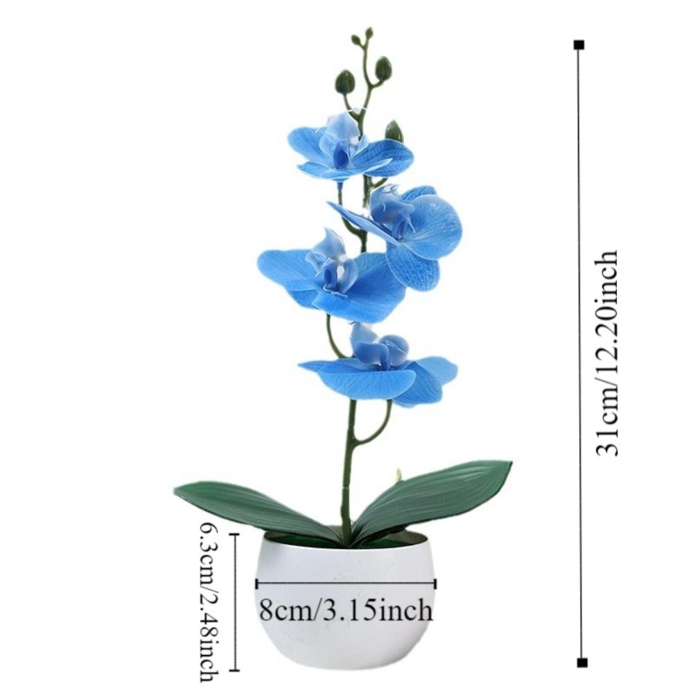 Бонсай 'Симуляция Бабочки Орхидеи с 4 Головами', Мягкая Резина, 3D, Искусственное Растение в Горшке, Свадебное Украшение, Декор Стола