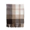 British Style Coffee Grey Plaid Throw Blanket