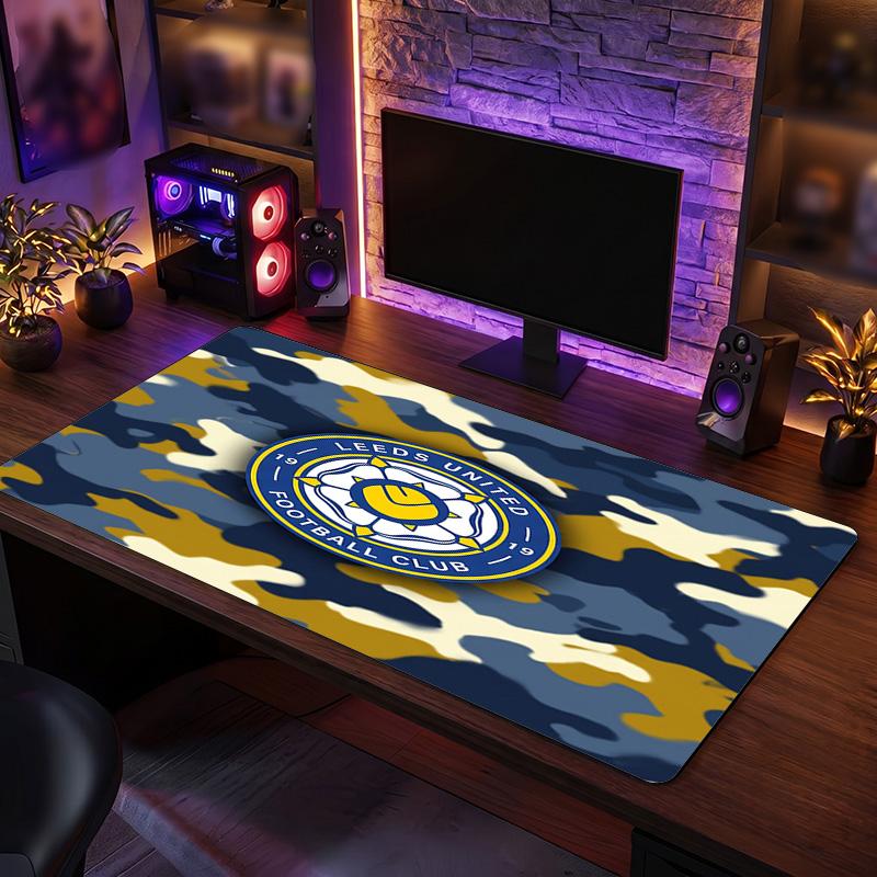 Большой коврик для мыши с принтом футбольного клуба Leeds United, противоскользящий расширенный игровой коврик для стола для офиса и дома