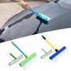 Glass Wiper Kit with Wide Curved Blade Design Silicone Window Squeegee Microfiber Scrubber Cleaning Tool